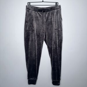 House Of Harlow 1960 Women’s Velvet Velour Joggers Sweatpants Gray Size Large